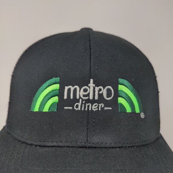 Pacific Headwear Men's Snapback Mesh Back Hat Black Adjustable Metro Diner Logo - Picture 4 of 12